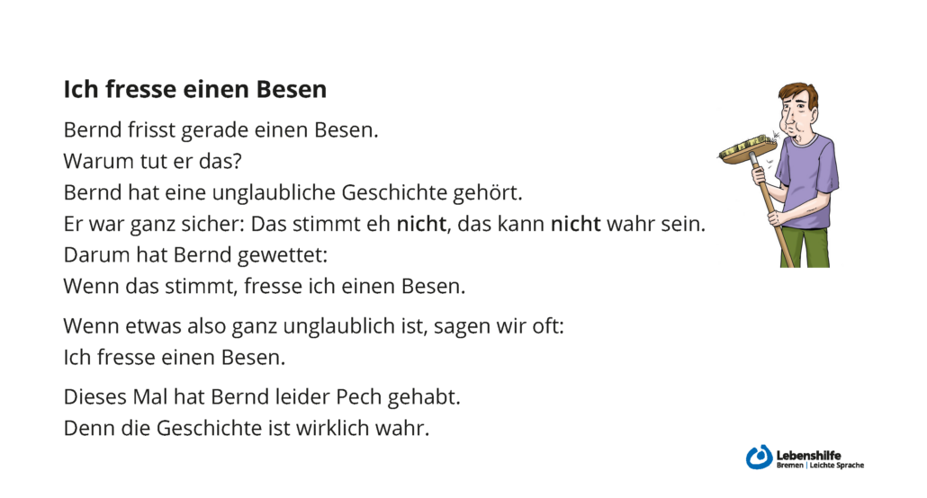 12 Sprichwörter in Leichter Sprache Texte und Bilder Lebenshilfe