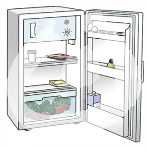 Kühlschrank, wenig gefüllt – Lebenshilfe Bremen Shop